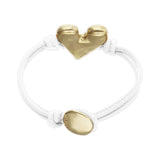UNOde50 White Leather Gold Heart Bracelet - Medium