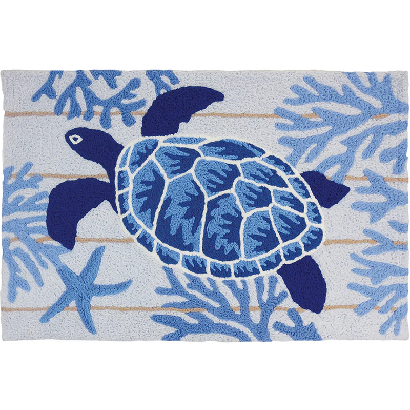 Jellybean Indigo Sea Turtle 20" X 30" Rug