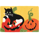 Jellybean Green Eyed Cat on Pumpkin 20" X 30" Rug