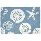 Jellybean White Shells On Blue 20" X 30" Rug