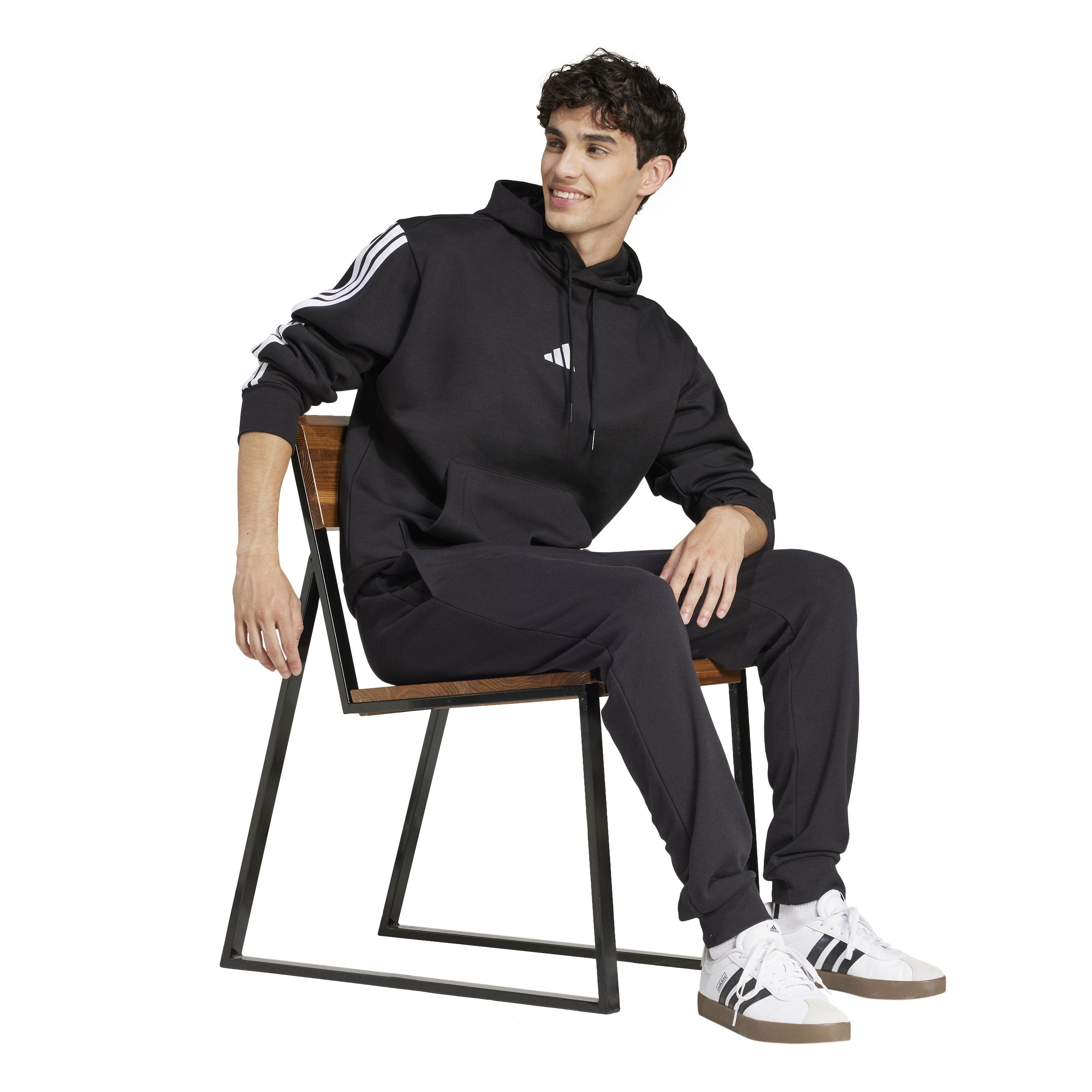 adidas Mens Essentials 3-Stripe Pullover Hoodie