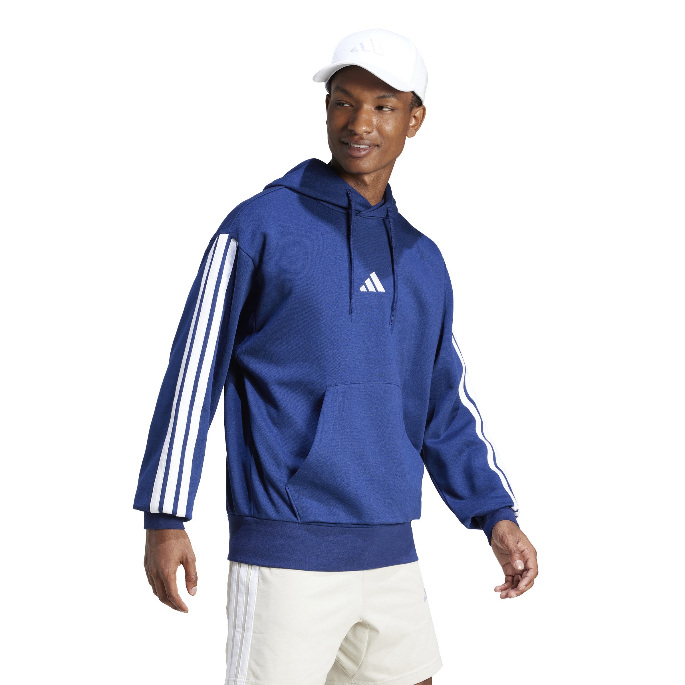 adidas Mens Essentials 3-Stripe Pullover Hoodie