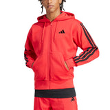 adidas Mens Essentials 3-Stripes Fleece Hoodie Jacket