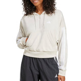 adidas Womens Essentials 3-Stripes French Terry Quarter-Zip Hoodie Jacket