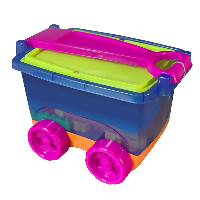 Jr. Tots 62-Piece Colorful Blocks Trolley Case Toy Set