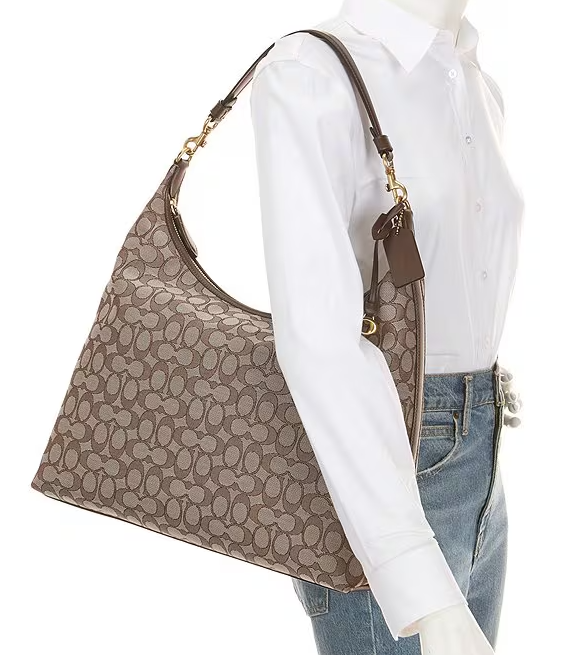 Coach Signature Textile Jacquard Juliet 38 Shoulder Handbag