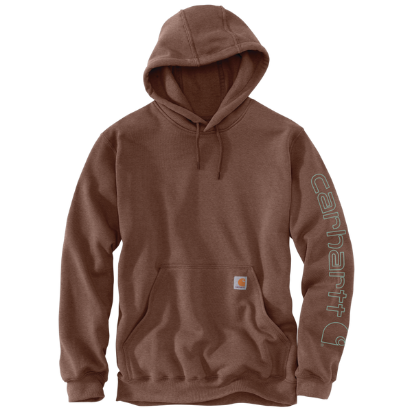 Carhartt Mens Midweight Signature Sleeve Logo Fleece Pullover Hoodie