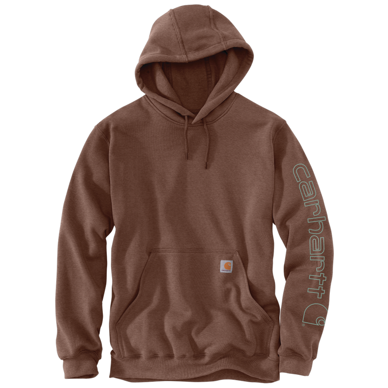 Carhartt Mens Midweight Signature Sleeve Logo Fleece Pullover Hoodie