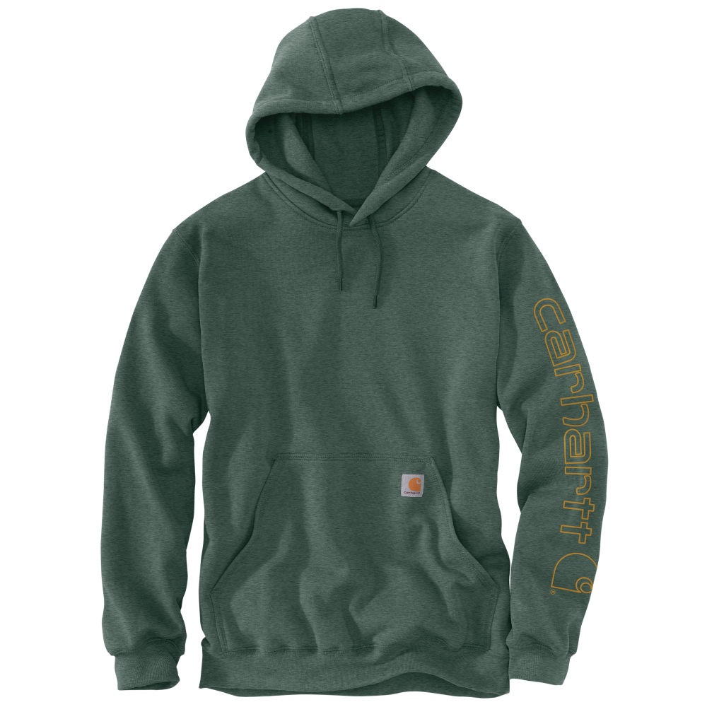 Carhartt Mens Midweight Signature Sleeve Logo Fleece Pullover Hoodie