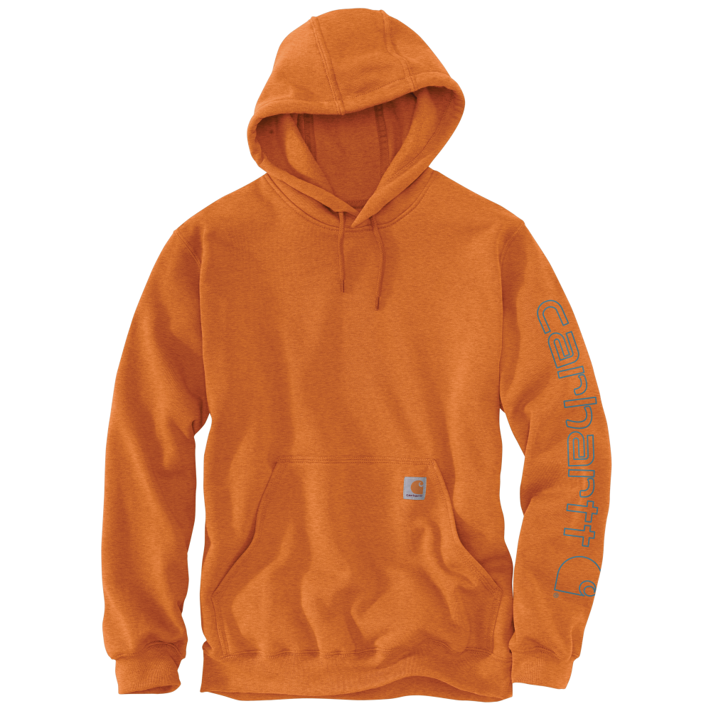 Carhartt Mens Midweight Signature Sleeve Logo Fleece Pullover Hoodie