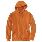 Carhartt Mens Midweight Signature Sleeve Logo Fleece Pullover Hoodie