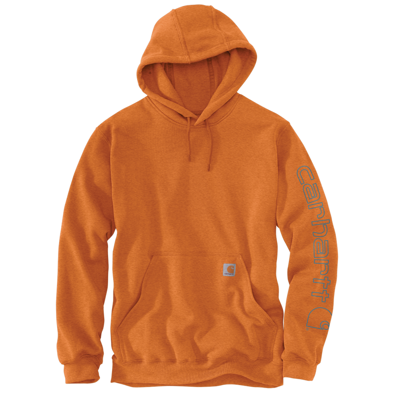 Carhartt Mens Midweight Signature Sleeve Logo Fleece Pullover Hoodie