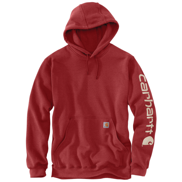 Carhartt Mens Midweight Signature Sleeve Logo Fleece Pullover Hoodie