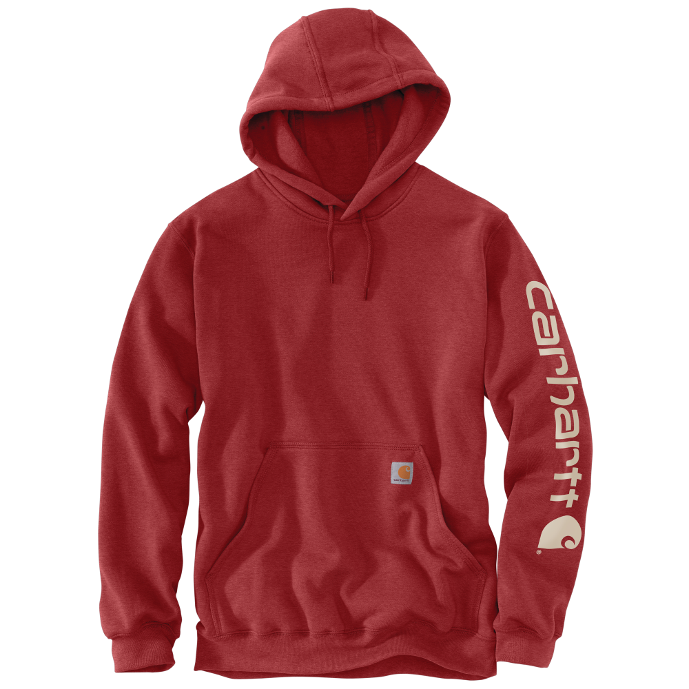 Carhartt Mens Midweight Signature Sleeve Logo Fleece Pullover Hoodie