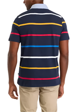 Nautica Mens Classic Fit Striped Rugby Short Sleeve Polo Shirt