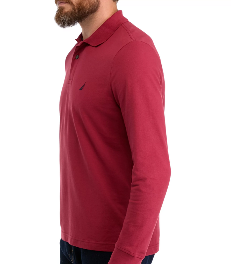 Nautica Mens Classic Fit Long Sleeve Deck Polo Shirt