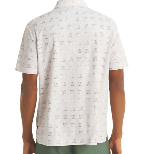 Nautica Mens Golf Print Short Sleeve Polo Shirt