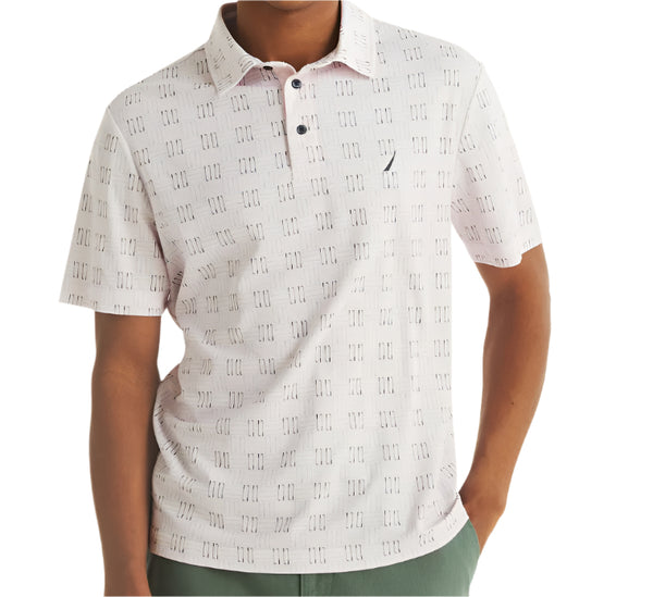 Nautica Mens Golf Print Short Sleeve Polo Shirt