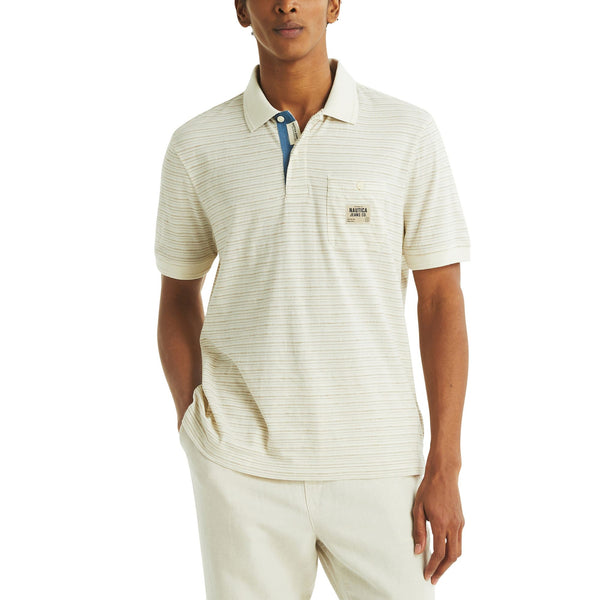 Nautica Mens Stripe Short Sleeve Polo