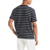 Nautica Mens Striped Textured Crew Neck Short Sleeve T-Shirt