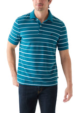 Nautica Mens Striped Deck Short Sleeve Polo Shirt