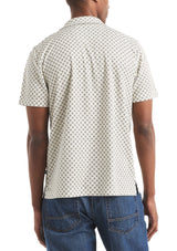 Nautica Mens Geo Printed Button Front Short Sleeve Shirt