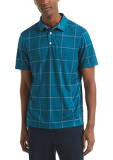 Nautica Mens Windowpane Short Sleeve Polo Shirt