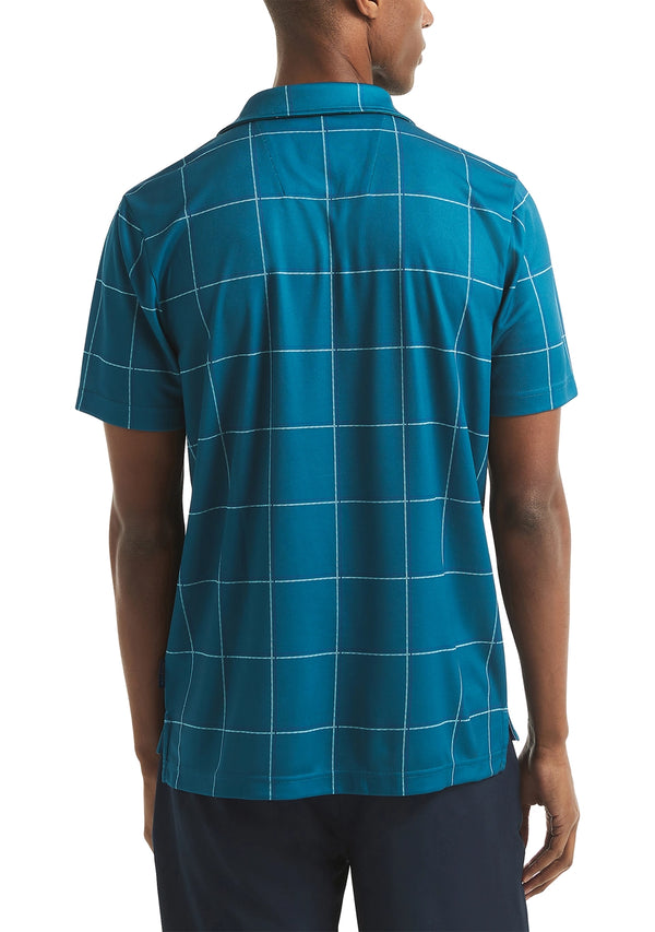 Nautica Mens Windowpane Short Sleeve Polo Shirt