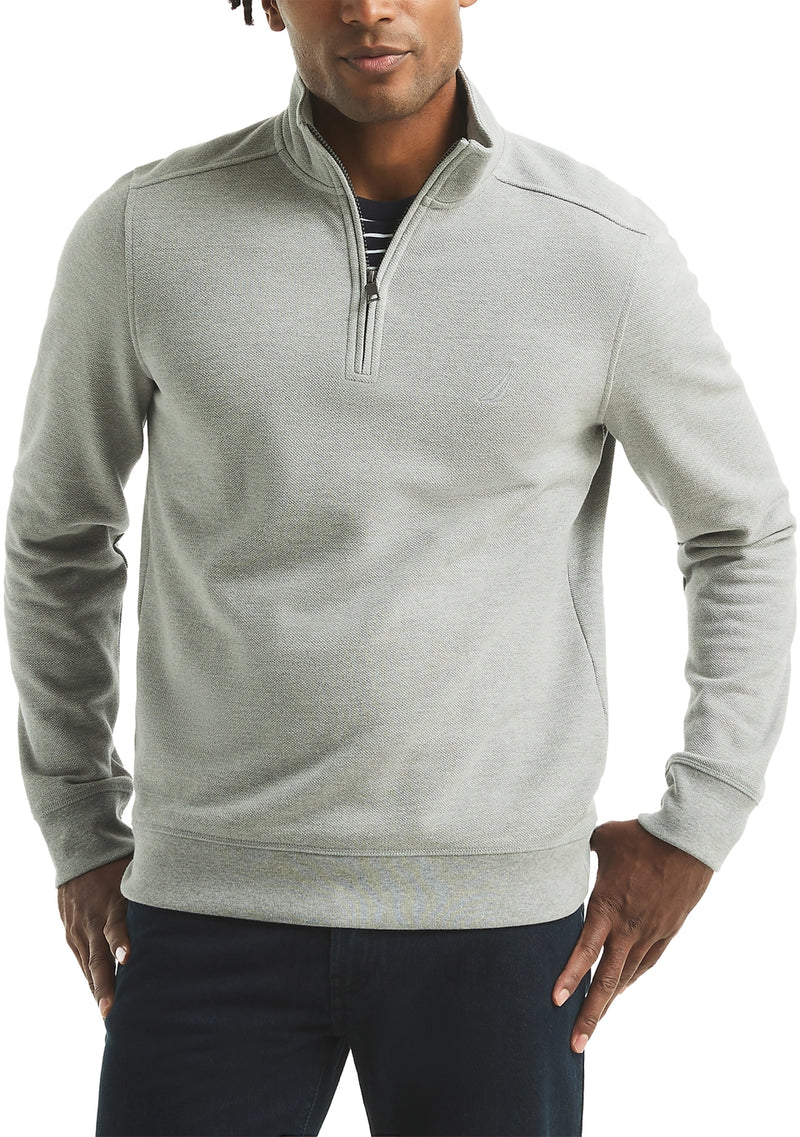 Nautica Mens Pique Fleece 1/4 Zip Sweatshirt