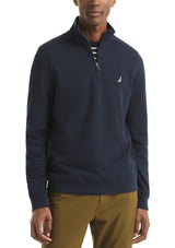 Nautica Mens Pique Fleece 1/4 Zip Sweatshirt