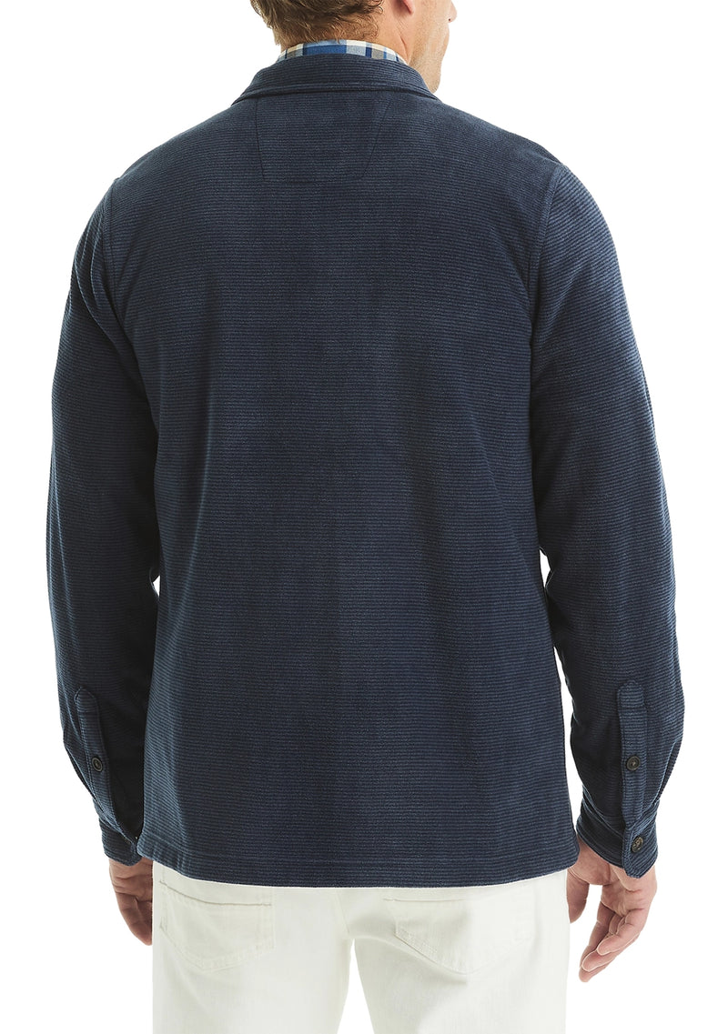 Nautica Mens Nautex Printed Micro Polar Fleece Long Sleeve Shirt