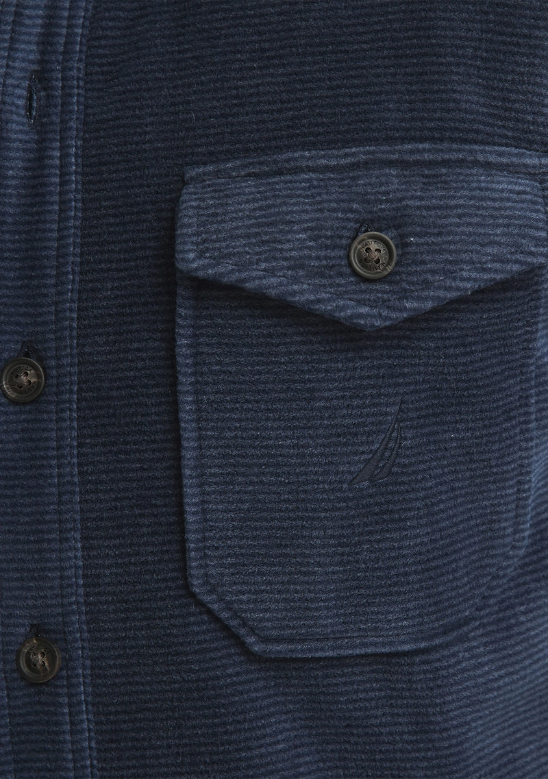 Nautica Mens Nautex Printed Micro Polar Fleece Long Sleeve Shirt