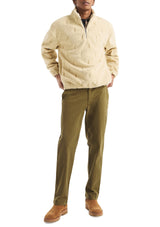 Nautica Mens Embossed Boat Sherpa 1/4 Zip Sweater