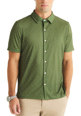 Nautica Mens Printed Geo Print Golf Short Sleeve Polo Shirt