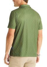 Nautica Mens Printed Geo Print Golf Short Sleeve Polo Shirt