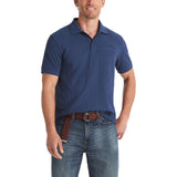 Nautica Mens Check Jacquard Short Sleeve Polo Shirt