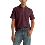 Nautica Mens Check Jacquard Short Sleeve Polo Shirt