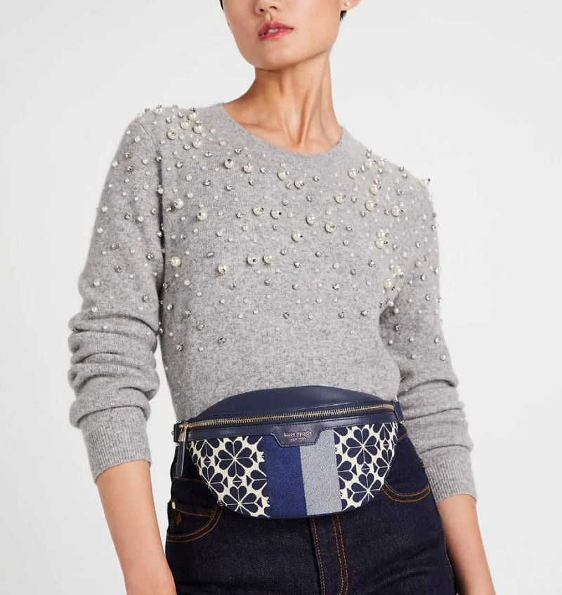 Kate Spade Spade Flower Jacquard Stripe Medium Belt Bag
