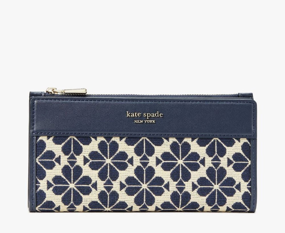 Kate Spade Spade Flower Jacquard Zip Slim Wallet – ShopCGX