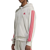 adidas Mens Essentials 3-Stripes Fleece Hoodie Jacket