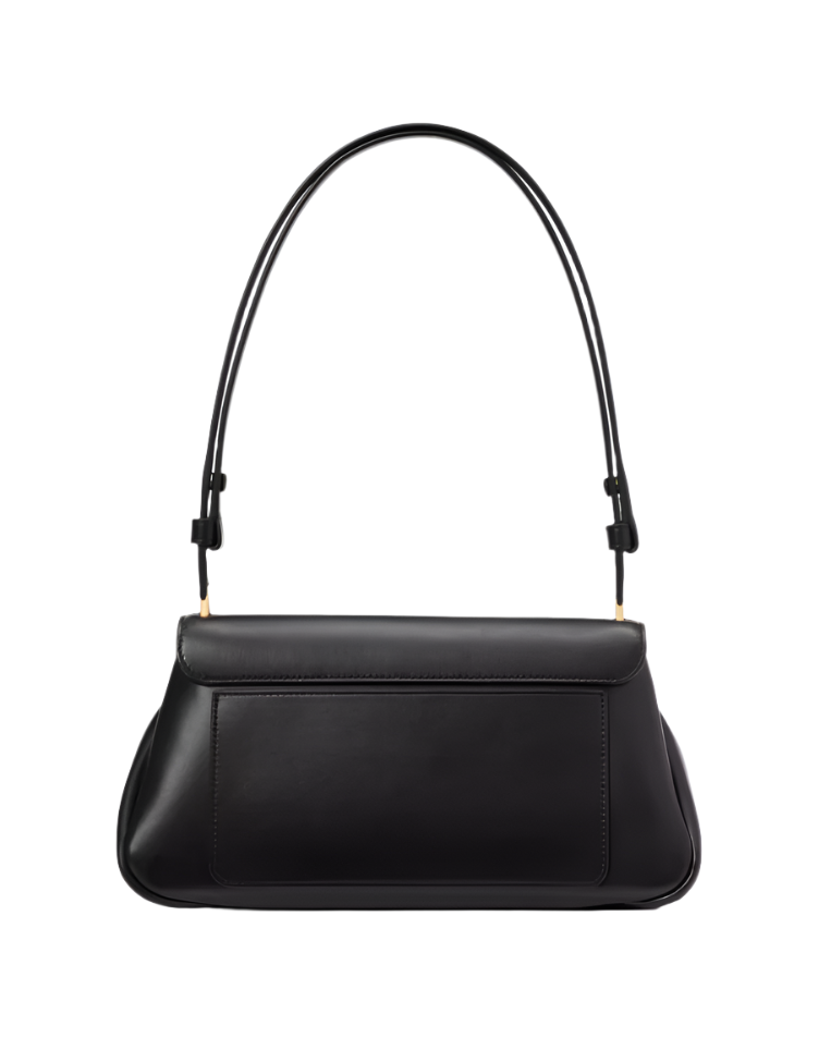 Kate spade black leather shoulder bag sales