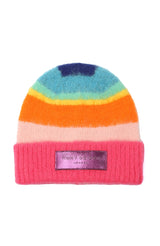 Kurt Geiger Fuzzy Striped Beanie