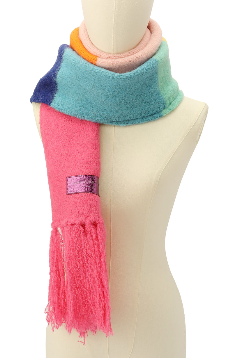 Kurt Geiger Fuzzy Striped Long Scarf – ShopCGX