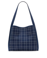 Kate Spade Knott Denim Check Large Shoulder Handbag