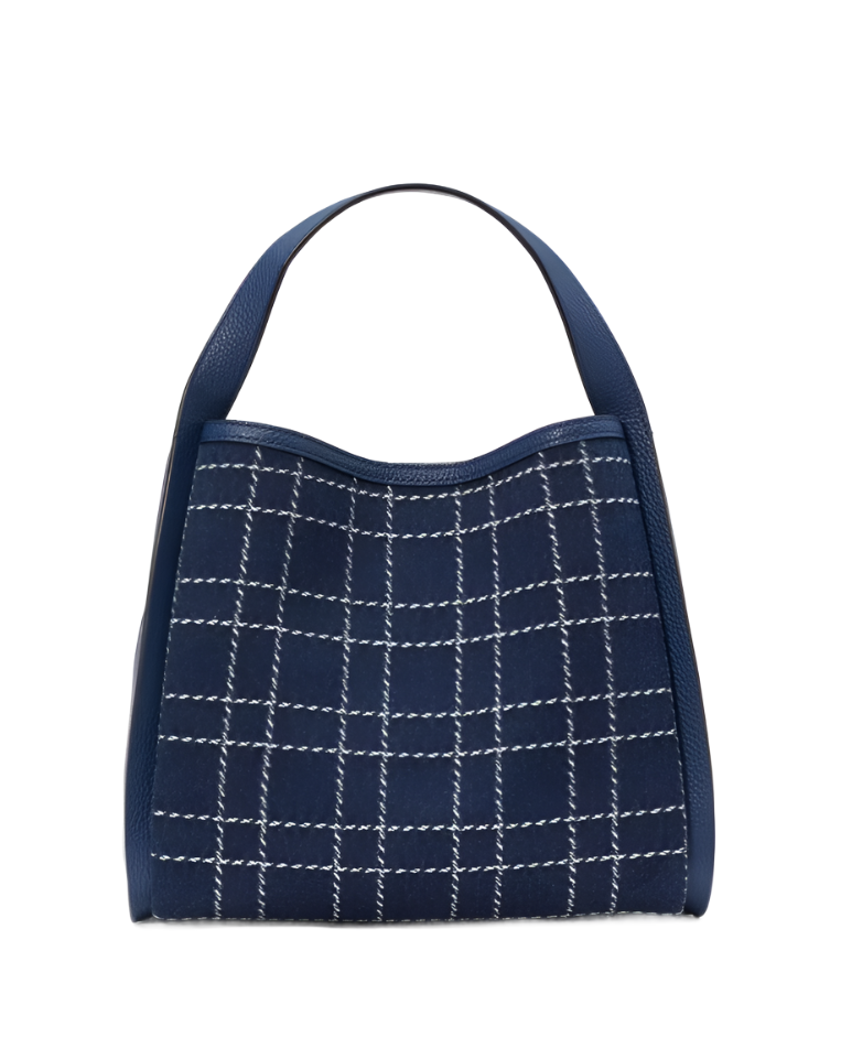 Kate Spade Knott Denim Check Medium Crossbody Tote Handbag