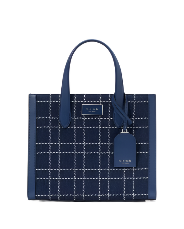 Kate Spade Manhattan Denim Check Small Tote Handbag