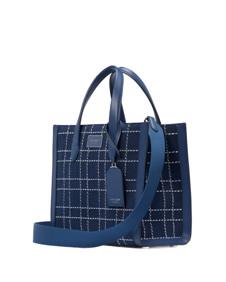 Kate Spade Manhattan Denim Check Small Tote Handbag