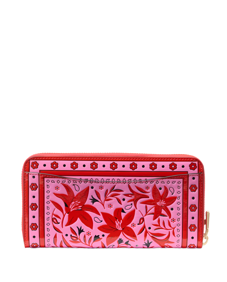 Kate Spade Morgan Bandana Embroidered Saffiano Zip Around Wallet