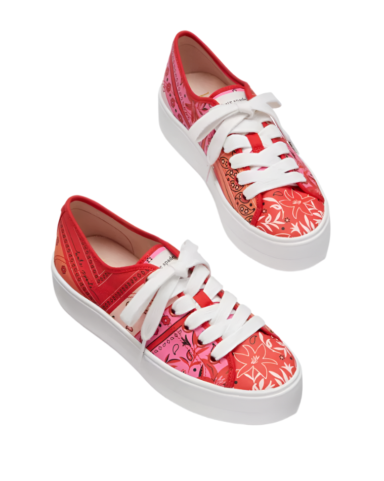 Kate Spade Womens Serve Bandana Patchwork Sneakers