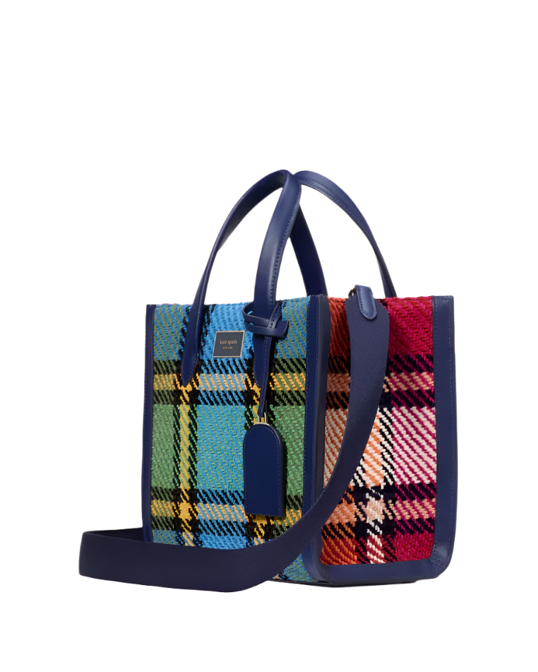 Kate Spade Manhattan Grand Plaid Tweed Small Tote Handbag – ShopCGX